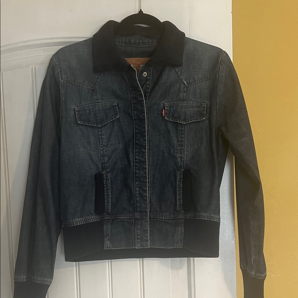 Levi's Dark Denim Jacket with Black Details